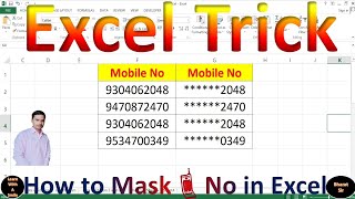 How to Mask Mobile 📱 Number in Excel