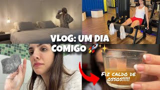   Rotina, treinão de quadríceps, caldo de ossos pela PRIMEIRA VEZ & dicas de limpeza 🚀✨
