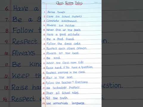 Class room rules