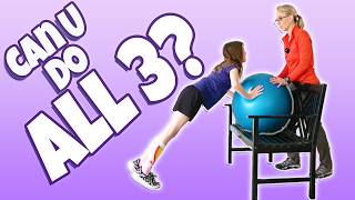 Ball Push-Ups for Kids: 3 Levels from Easy to Hard | Exercise Ball Activities #28 🟣💪🏽
