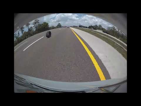 NEAR ACCIDENT Tesla Model 3 Avoids Tire On Highway