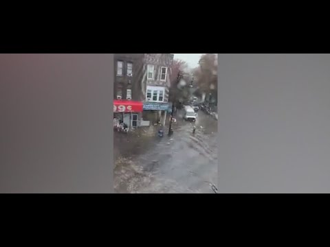 Brooklyn streets submerged as torrential rain hits the city
