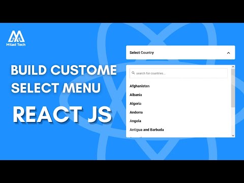 React JS project, build a custom select menu without any library. React JS for beginners, 2023