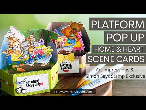 Platform Pop Up Home & Heart Cards (Art Impressions + Simon Says Stamp)