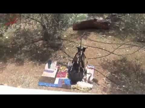 التصدي للطيران الحربي بالدوشكا من قبل لواء جسر حوران في بلدة النعيمة في ريف درعا