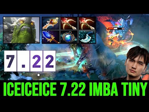 7.22 Most OP Hero? ICEICEICE Tiny Scepter Imba Damage with Divine Rapier Build - Dota 2