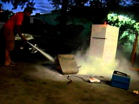 PAVER COMPACTOR ALMOST BLOWS IN FIRE! FLAMES! DUMB GUY! ALMOST LOSES LEG!