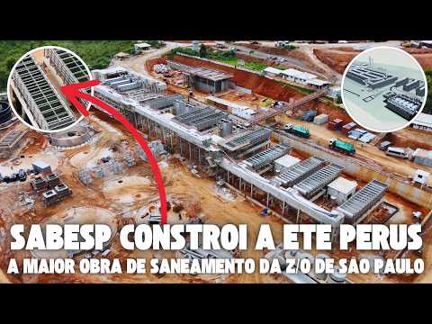 A Sabesp vem tratando o esgoto de São Paulo: Drone mostra a construção da ETE Perus zona oeste de SP