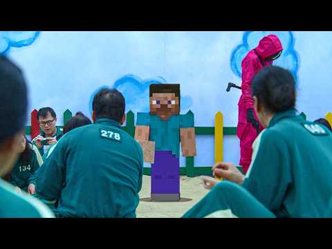 Steve macht einen Speedrun im Squid Game