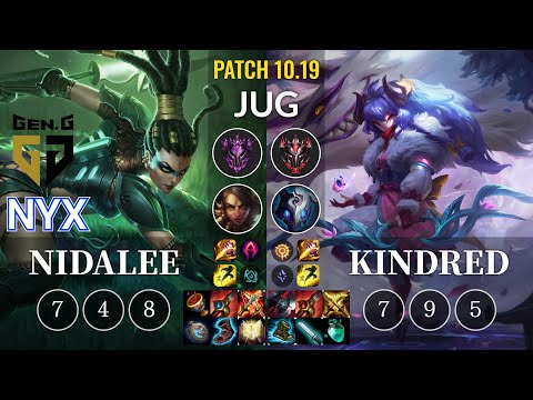 GEN Nyx Nidalee vs Kindred Jungle - KR Patch 10.19