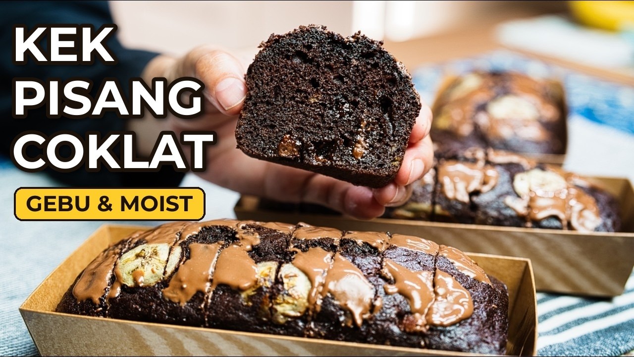 Kek Pisang Double Chocolate Edisi Niaga | Resepi Loaf + Kos & Harga Jual