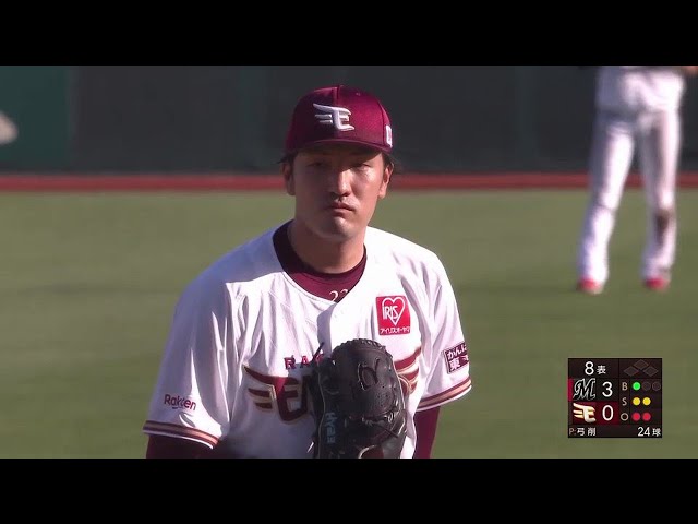 【8回表】9試合連続無失点!! イーグルス・弓削隼人が2回無失点の好リリーフをみせる!! 2022年5月11日 東北楽天ゴールデンイーグルス 対 千葉ロッテマリーンズ