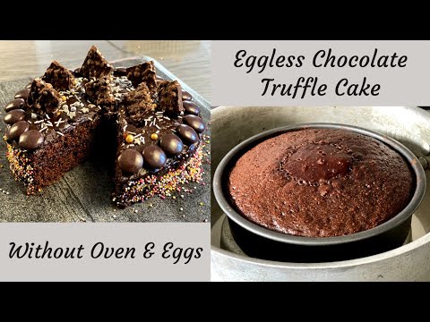No Eggs, No Oven, Chocolate Truffle Cake | Super Chocolaty, Rich and Soft | Easy Chocolate Ganache