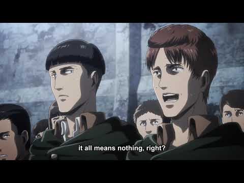 Erwin's last speech and charge against the Beast Titan  | Attack on Titan Season 3