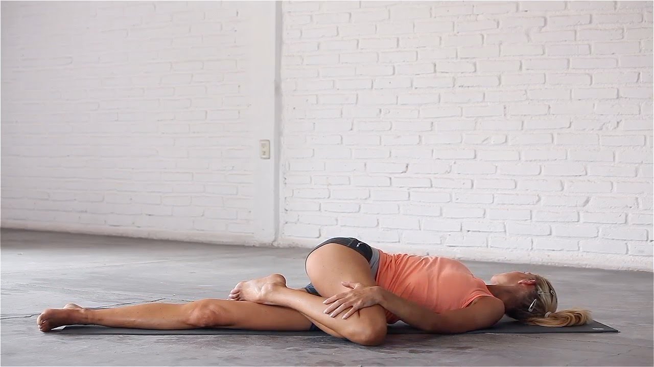 Yoga: How To Do Reclining Spinal Twist - YouTube
