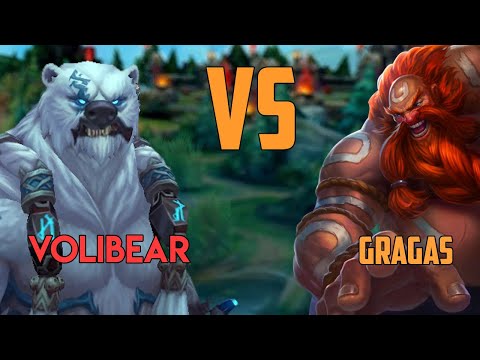 Gragas vs Volibear || Silly Bear thinks he can beat Drunk fat man