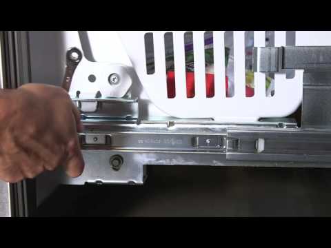 Part of a video titled Freezer door adjustment – Bottom Freezer Refrigerators - YouTube
