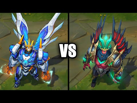 Aegis Frame Galio vs Gatekeeper Galio Legendary Skins Comparison (League of Legends)