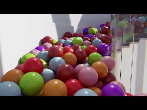 Balls on stair | Blender Cycle | Rigid body simulation