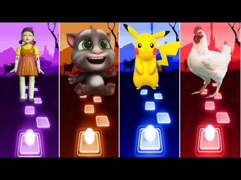 Pikachu - Chicken Song - Talking Tom - Squid Game