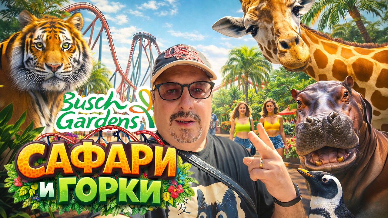 Жизнь в США. Парк аттракционов Bush Gardens. Цены, горки и сафари. Стоит ли ехать?