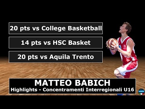 Matteo Babich - Highlights - Concentramenti Interregionali U16 Eccellenza 2016