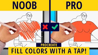 How to Fill Colors With A Tap On Your Canvas In Procreate - Procreate Tips