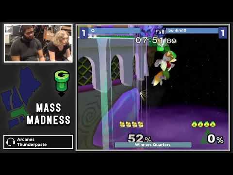 Mass Madness 44 SSBM - Q (Fox) vs. bonfire10 (Sheik) - Melee WQF