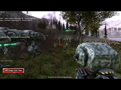 100 Mech Walkers vs 10k zombies (battle 019) in Ultimate Epic Battle Simulator & the god mode zombie