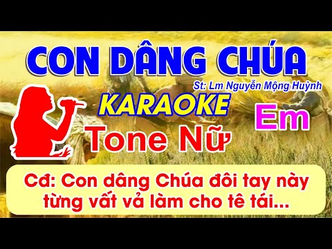 Con Dâng Chúa Karaoke Tone Nữ - (St: Phanxicô) -Con dâng Chúa đôi tay này từng vất vả làm cho tê tái