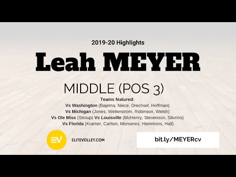 Leah MEYER (Pos 3 Middle) 2019-20 HIGHLIGHTS | EliteVolley.com