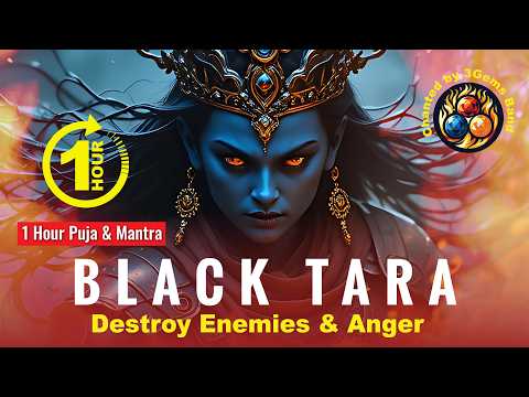 🎵Destroy Enemies, Anger, Black Magic BLACK TARA PRACTICE 1 HOUR chanted mantras and Puja