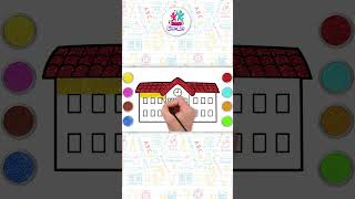 Easy School Drawing And Coloring Tutorial For Kids ✏️🎨#shorts #easydrawing #chikidoodle