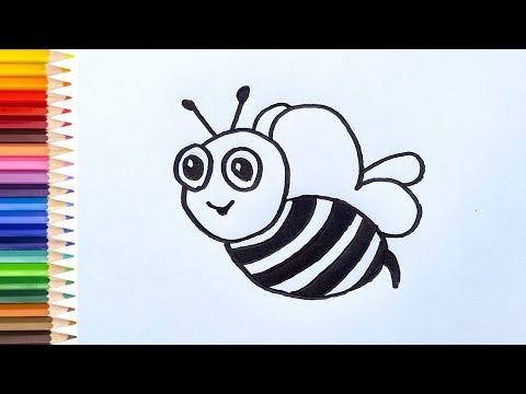 Cute Honey Bee Drawing Easy  | How to Draw a Honey Bee | Honey Bee Drawing | Bee Drawing