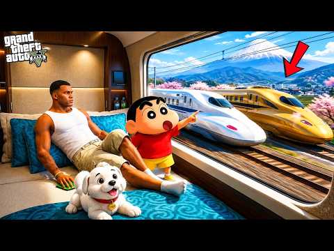 GTA 5: Franklin & Shinchan Travel By Train For The First Time! 🚆😱 | GTA 5 Bangla Gameplay