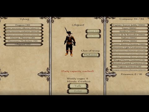 Mount and Blade with Fire and Sword: hiring a COMMANDER results in UNLIMITED AMOUNT of TROOPS tutor.