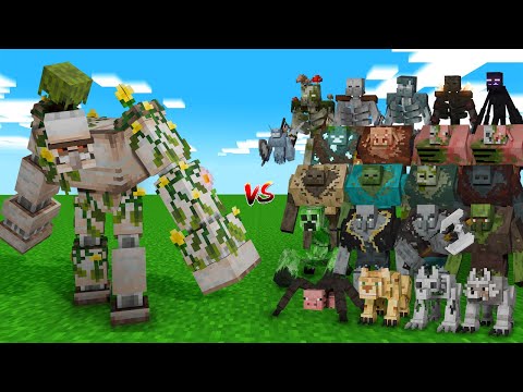 Mutant Iron Golem UPGRADE VS New Mutant Creatures ADDON FIGHT in Minecraft PE/BE