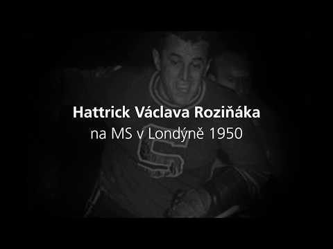Hattrick Václava Roziňáka na MS v Londýně 1950