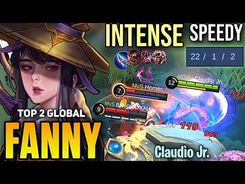 22 OverKill, Intense Speed Cables!! | Top 2 Global Fanny Gameplay Best Build By Claudìo Jr. - MLBB