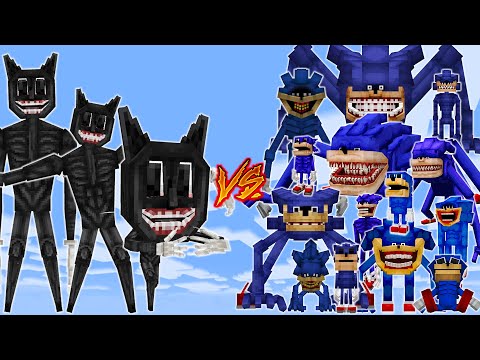 CARTOON CAT vs SHIN SONIC | MINECRAFT PE BATTLE