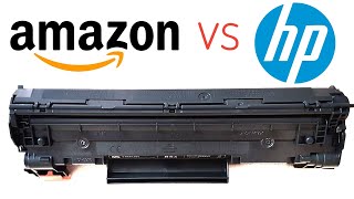 Original HP Laser Printer Toner vs Amazon Alternative Cartridge Noname Fake Brand Comparison