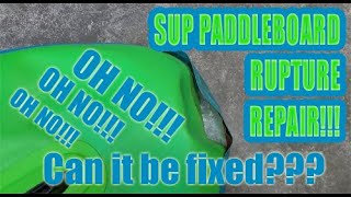 Inflatable Paddleboard Repair - Fixing a Over-Inflated SUP Paddleboard That Bursted At The Seam