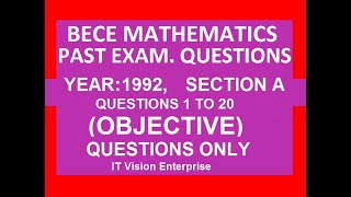 Download Lagu BECE Objective 1992, Questions 1 to 20, For Junior High School, JHS Thumbnail