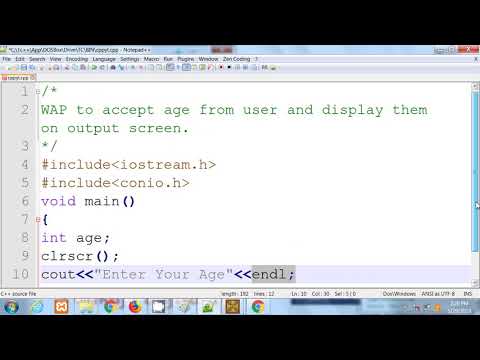 5 C in Hindi | Accept Age from user and display them on screen