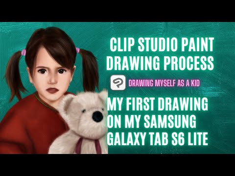 Drawing on Samsung Galaxy Tab S6 Lite | Clip Studio Paint  Drawing Process | Drawing Myself as a Kid