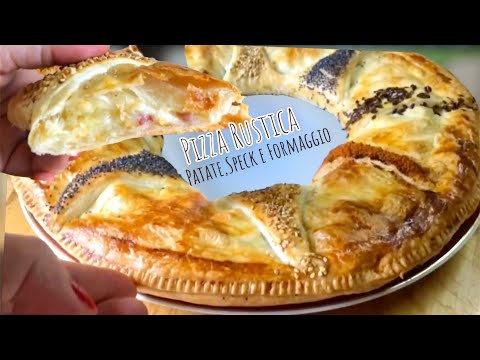 PIZZA RUSTICA Patate Speck Formaggio Ricetta facile e Veloce