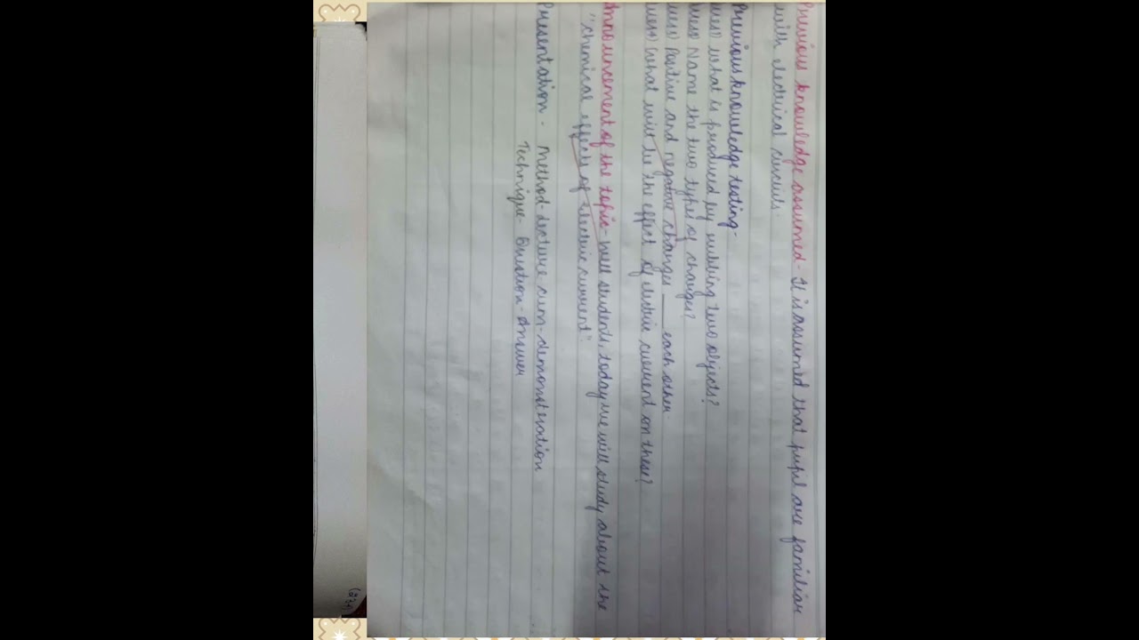 Science Lesson Plan|B.Ed.|Topic: Chemical effects of Electric Current|Class:8th|P.U|P.U.P|G.N.D.U.