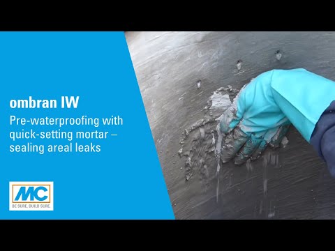 Pre-waterproofing with quick-setting mortar – sealing areal leaks with ombran IW
