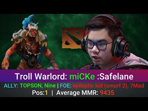Troll Warlord Perspective by miCKe | @1440p | Safelane Pos:1 | ALLY: TOPSON, Nine | FOE: epileptic