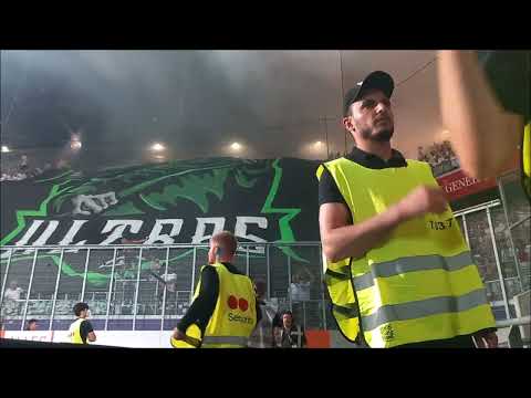 Doping kibiców Legii na meczu z Austrią w Wiedniu